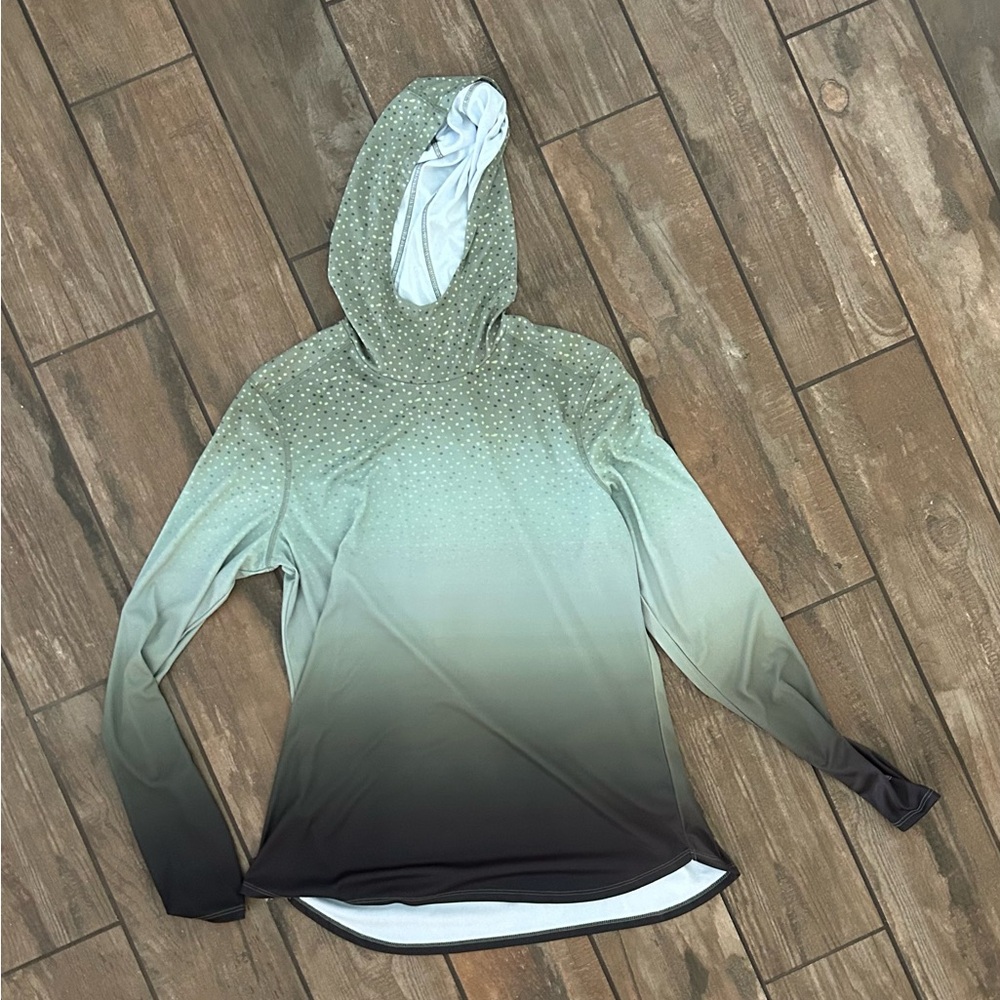 Gradient Hoodie with Polka Dot Detail